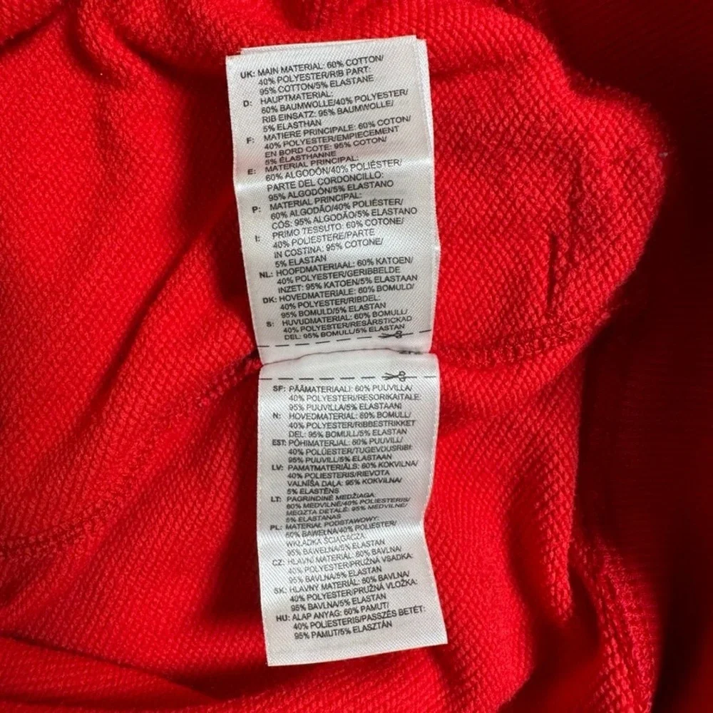 Adidas Mens Climalite Hoodie Red White Logo Pullover Sweatshirt Medium RN 88387